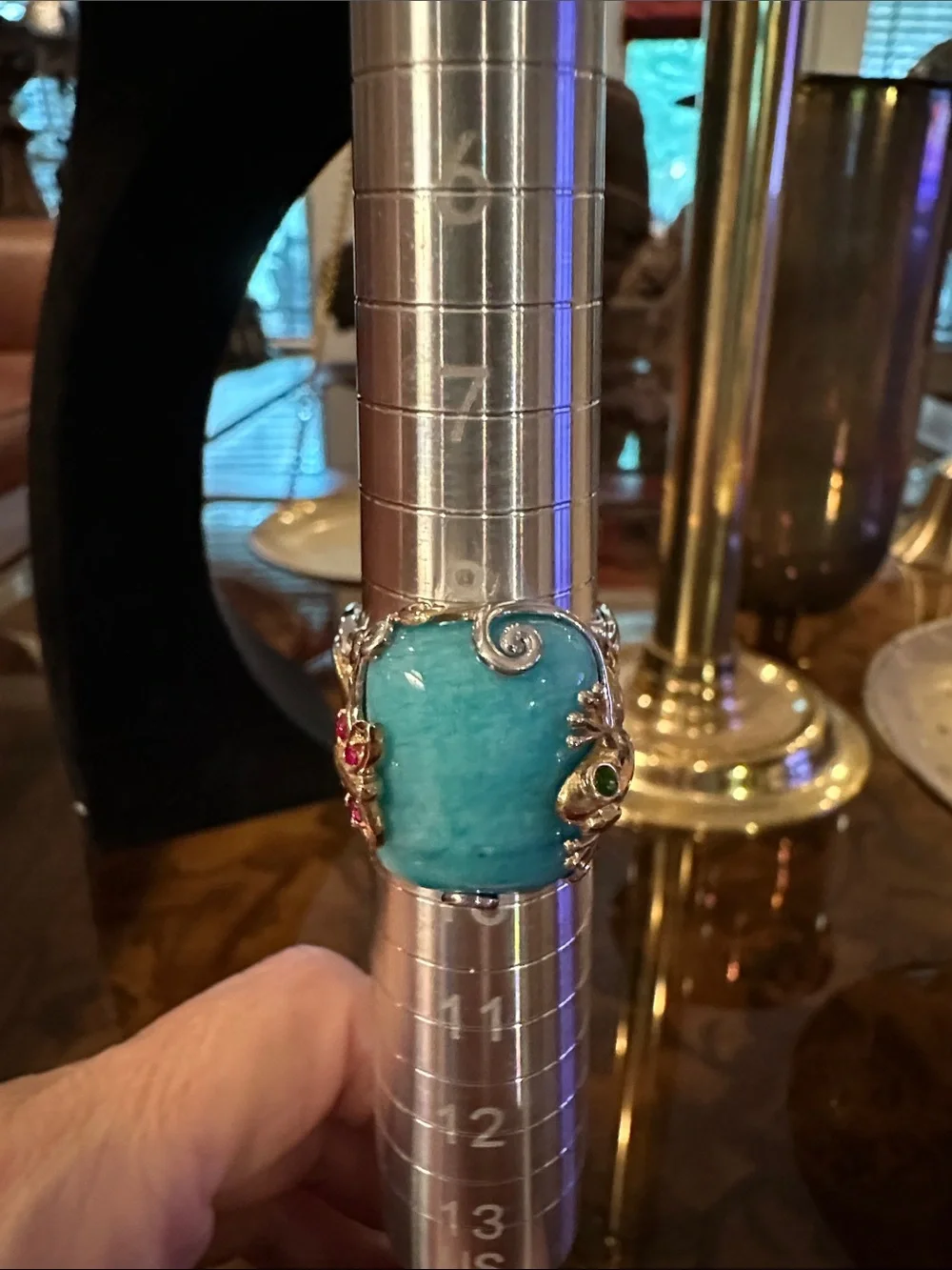 Turquoise Stone Statement Ring - Women Jewelry-Sterling